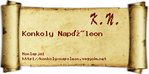Konkoly Napóleon névjegykártya